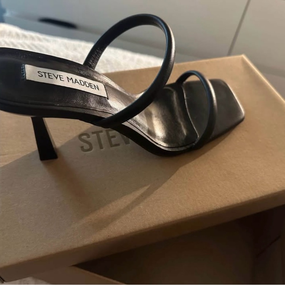 Steve Madden Black Strappy Heels